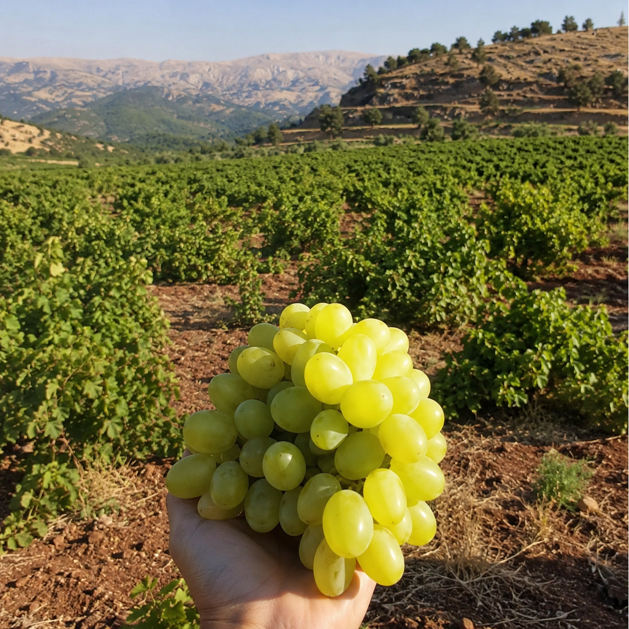 Besni bağları ve elde tutulan üzüm